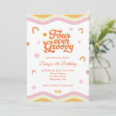 レトロスマイルフォーエバーグルーヴィー4歳の誕生日 招待状 (スタンド正面)