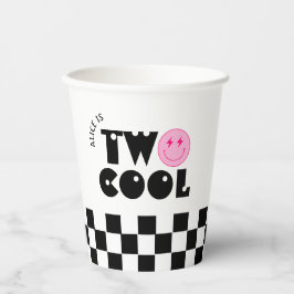 レトロスマイル顔2歳クール誕生日パーティー 紙コップ
