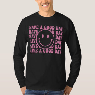 レトロスマイル顔、ピンクスマイル顔美的傾向 Tシャツ