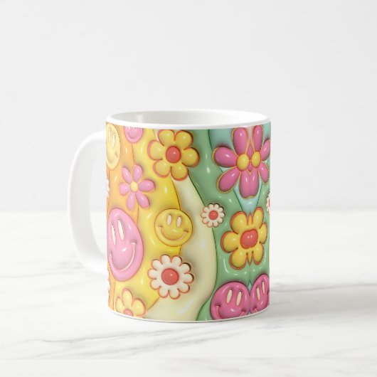 レトロスマイル コーヒーマグカップ (正面左)