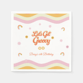 レトロスマイルGroovyを取得しよう子供の誕生日 スタンダードカクテルナプキン