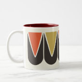 レトロスモダンキグラフィックマグブラウンイエローオレンジ ツートーンマグカップ (左)