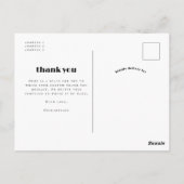 レトロスモダンクリプトArch 3 Photo's 結婚 Thank You ポストカード (裏面)