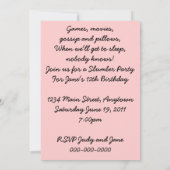 レトロスランバーパーティー 招待状 (裏面)