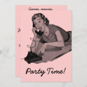 レトロスランバーパーティー 招待状 (正面/裏面)