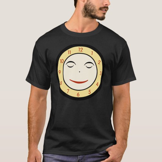 レトロスリーピークロック顔 Tシャツ (正面)