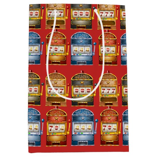 レトロスロットパターン ミディアムペーパーバッグ (正面)