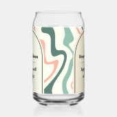 レトロスワールアーチミントグリーンアンドピンク結婚ズ ガラス缶 (左)