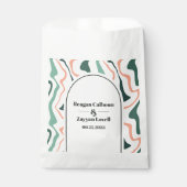 レトロスワールアーチミントグリーンアンドピンク結婚ズ フェイバーバッグ (正面)