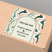 レトロスワールアーチミントグリーンピンク結婚ズありがとう スクエアシール