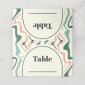 レトロスワールアーチミントグリーンピンク結婚ズ プレイスカード (外部開封)