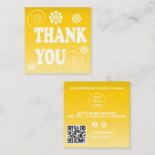 レトロスワールオーダーサンキューイエロー スクエア名刺 (正面/裏面)