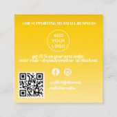 レトロスワールオーダーサンキューイエロー スクエア名刺 (裏面)