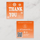 レトロスワールオーダーサンキューオレンジ スクエア名刺 (正面/裏面)