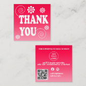 レトロスワールオーダーサンキューピンク スクエア名刺 (正面/裏面)