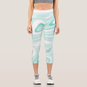 レトロスワール液体アクア絵画グリーンの美学 カプリレギンス (正面)