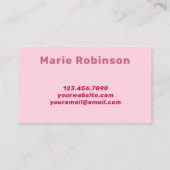 レトロスワール赤面淡い色のピンクハロー 名刺 (裏面)