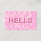 レトロスワール赤面淡い色のピンクハロー 名刺 (正面)