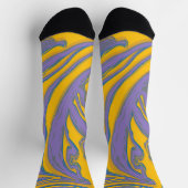 レトロスワール:黄色と紫の大理石ソックス ソックス (上部)