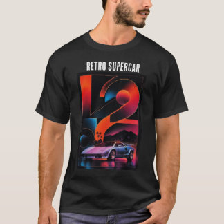レトロスーパーカーレーシングビンテージグラフィックTシャツ Tシャツ
