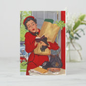 レトロスーパーショッピングパントリーパーティーストックキッチン 招待状 (スタンド正面)