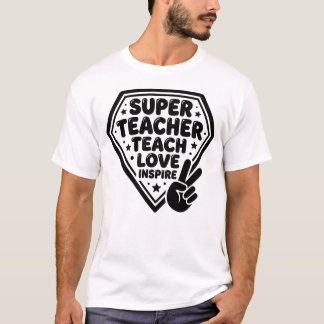 レトロスーパーティーチャー平和サインTシャツ Tシャツ
