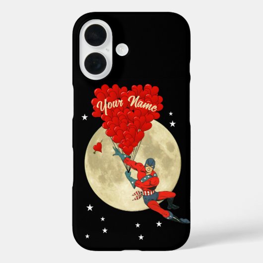 レトロスーパーヒーローラブハート Case-Mate iPhoneケース (裏面)