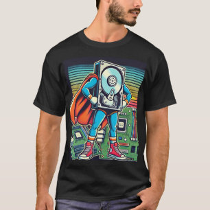 レトロスーパーヒーロー懸命ドライブ – ヴィンテージテックインスパイア- Tシャツ