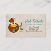 レトロスープポットの香りのシェフの料理用の名刺 名刺 (正面)