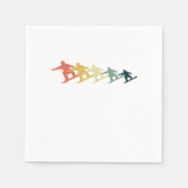 レトロス素晴らしキースキースキースキーヤーウィンタースポーツ スタンダードカクテルナプキン (正面)