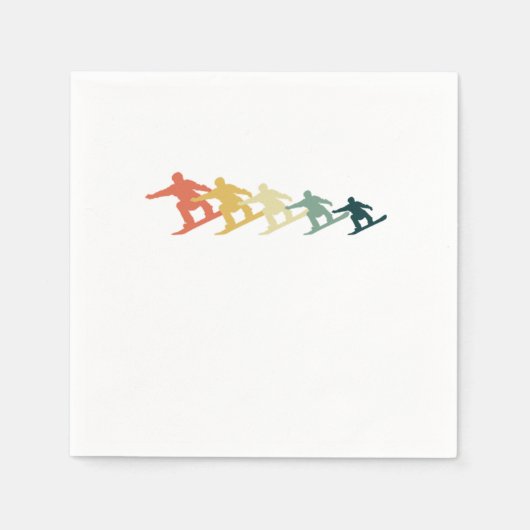 レトロス素晴らしキースキースキースキーヤーウィンタースポーツ スタンダードカクテルナプキン (正面)