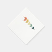 レトロス素晴らしキースキースキースキーヤーウィンタースポーツ スタンダードカクテルナプキン (角)