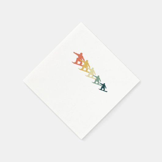 レトロス素晴らしキースキースキースキーヤーウィンタースポーツ スタンダードカクテルナプキン (角)