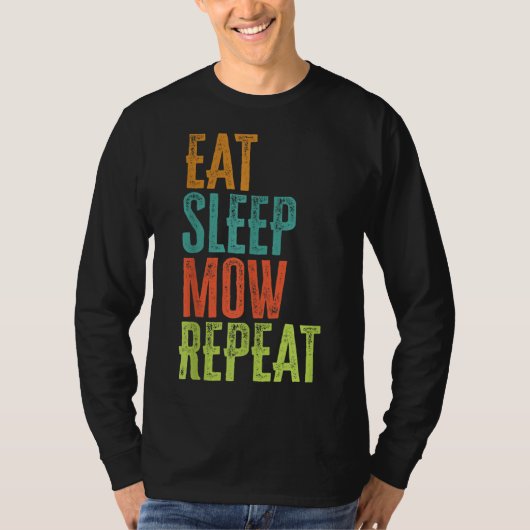 レトロス食べリープMOWリピート芝刈り草庭 Tシャツ (正面)
