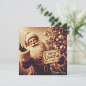 レトロセピアカラーレトロサンタクロース微笑 シーズンカード (スタンド正面)