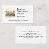 レトロセピアタイプライターエレガントショラル 名刺 (正面/裏面)