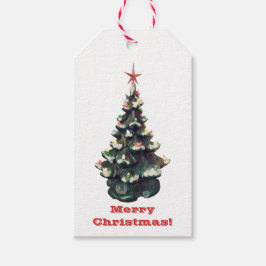 レトロセラミッククリスマスツリー ギフトタグ