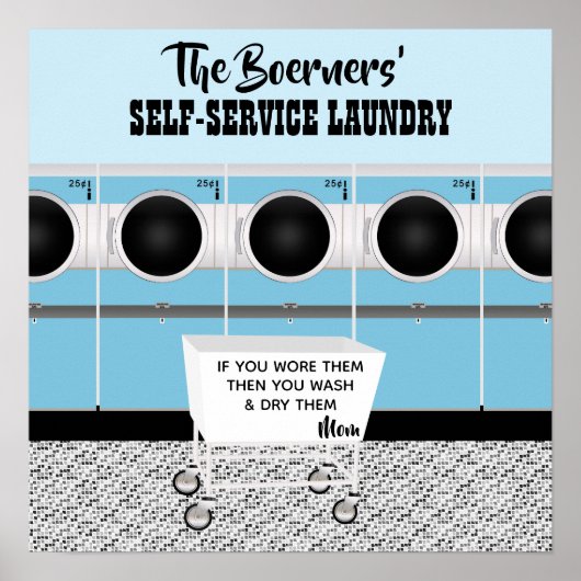 レトロセルフサービスのランドリー彼らは仕事をする ポスター (正面)