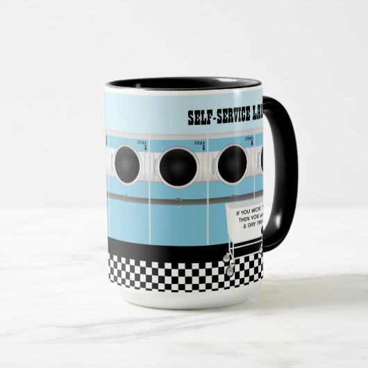レトロセルフサービスのランドリー彼らは仕事をする マグカップ (正面右)