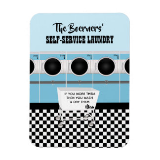 レトロセルフサービスのランドリー彼らは仕事をする マグネット