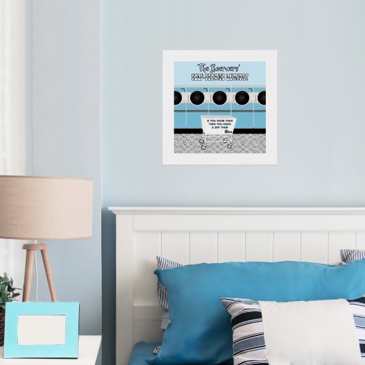 レトロセルフサービスのランドリー彼らは仕事をする 箔ポスター (インサイチュ (寝室))