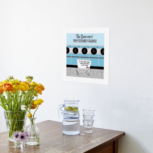 レトロセルフサービスのランドリー彼らは仕事をする 箔ポスター (レイダウン (キッチン))