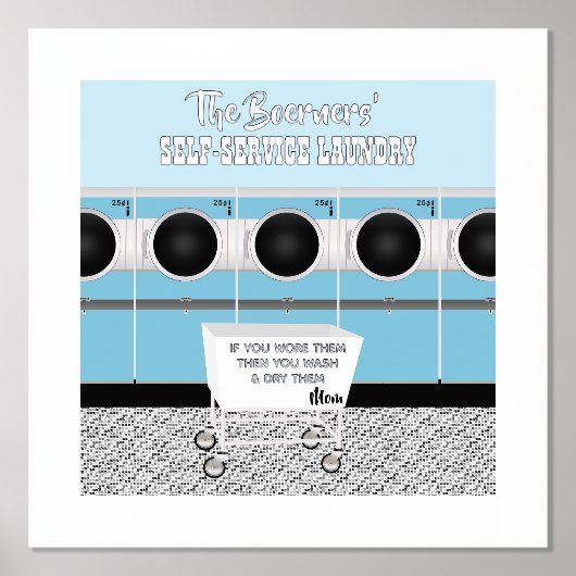 レトロセルフサービスのランドリー彼らは仕事をする 箔ポスター (正面)