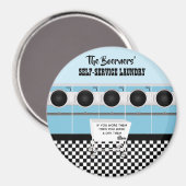 レトロセルフサービスのランドリー彼らは仕事を取り囲む マグネット (正面/裏面)