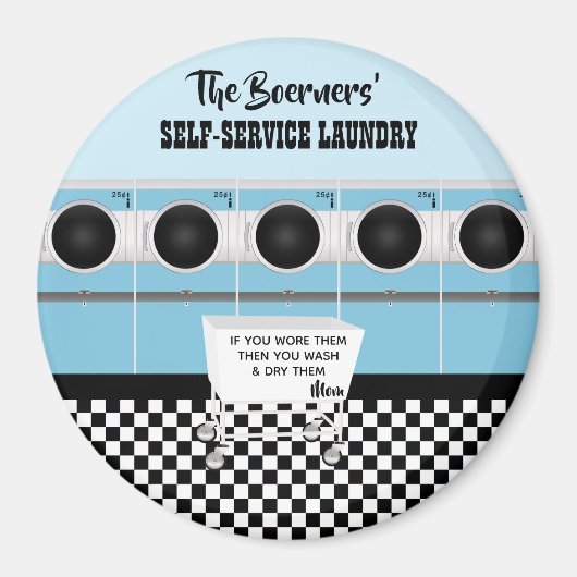 レトロセルフサービスのランドリー彼らは仕事を取り囲む マグネット (正面)