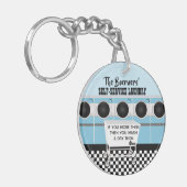 レトロセルフサービスランドリールールキーチェーン キーホルダー (正面左)