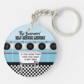 レトロセルフサービスランドリールールキーチェーン キーホルダー (裏面)