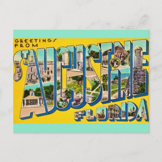 レトロセントオーガスティンフロリダポストカード ポストカード (正面)