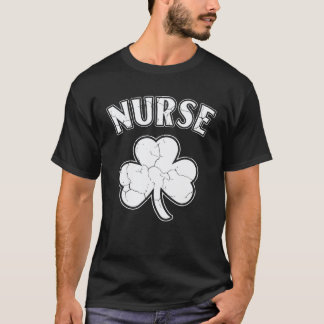 レトロセントパトリックスデーアイリスナーシングシャムロック看護師 Tシャツ