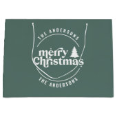 レトロセージグリーンクリスマスモダンミニマルユニーク ラージペーパーバッグ (正面)